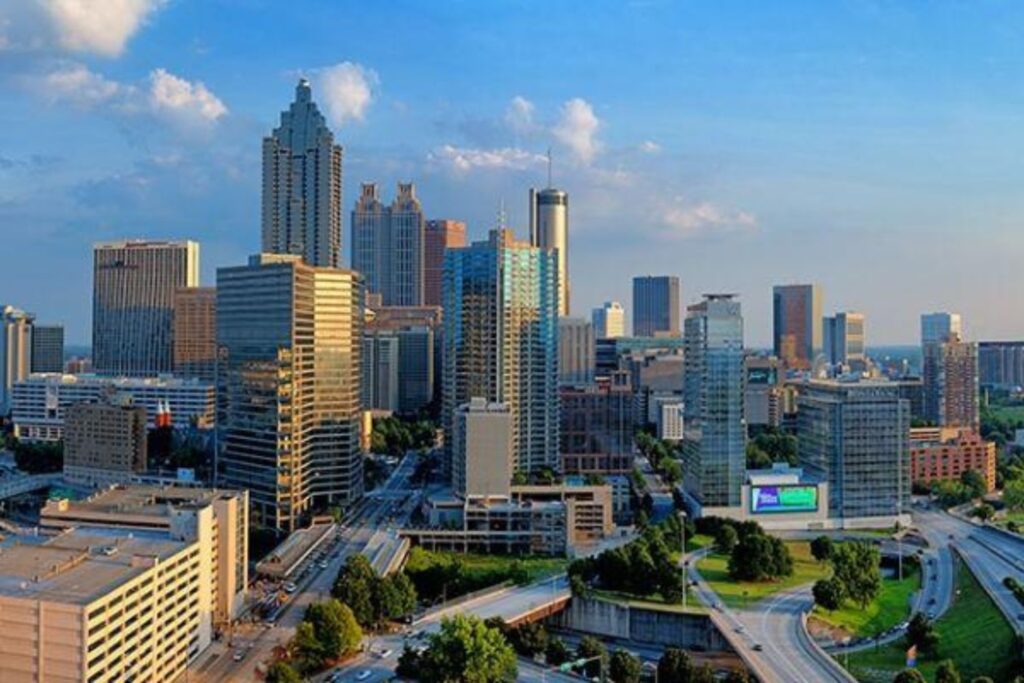 Atlanta, Georgia skyline featuring downtown and Midtown districts