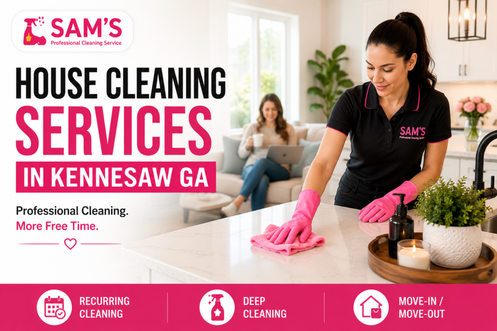Professional house cleaning services in Kennesaw GA helping homeowners maintain clean and organized homes.