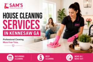 Professional house cleaning services in Kennesaw GA helping homeowners maintain clean and organized homes.