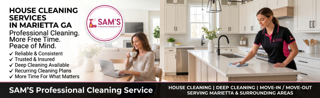 Professional house cleaning services in Marietta GA helping homeowners maintain clean and organized homes.